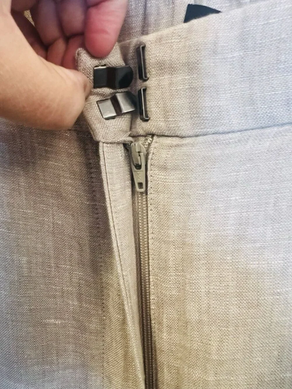 Quince 100% European Linen Pleated Trousers Size 14 Flax High Rise Pants Lined